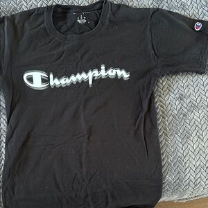 Champion Kids Tee in Black with Logo